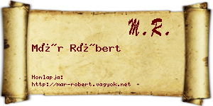 Már Róbert névjegykártya